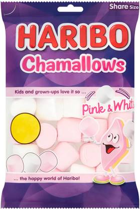 Haribo chamallows share size pack pink and white 150g vanilla Marshmallow