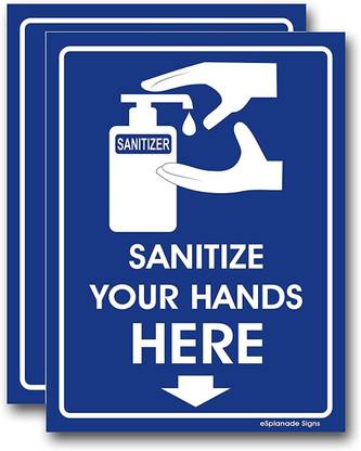 eSplanade SANITIZE YOUR HANDS HERE Emergency Sign