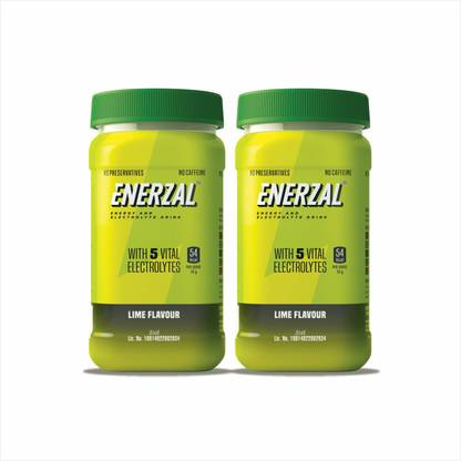 Enerzal Pack of 2 Combo Lime Flavour Jar Container 500 gm Each Energy Drink