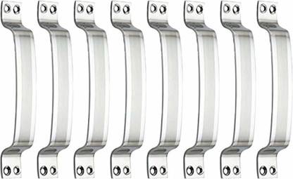 Sun Shield Sun Shield Stainless Steel for Home & Kitchen Doors/Cabinet/Window Handles - D Curve - 6 inch - Set of 8 pcs Stainless Steel Door Handle