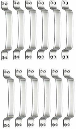 Sun Shield Sun Shield Stainless Steel for Home & Kitchen Doors/Cabinet/Window Handles - D Curve - 4 inch - Set of 12 pcs Stainless Steel Door Handle