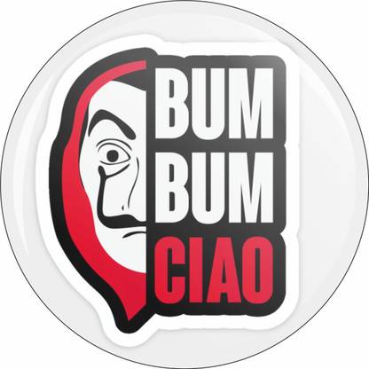 CLICK N HOME Bum Bum Ciao Money Heist Badges Fridge Magnets Design 2 Fridge Magnet Pack of 1