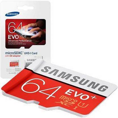 SAMSUNG MB-MC64GABM\H EVO Plus 64 GB MicroSDXC Class 10 100 MB/s  Memory Card Compatible with Gaming Console, Camera, Tablet, Mobile, Computer