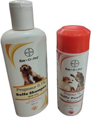 Bayer Bolfo Tick And Flea Control Shampoo & Powder for Dogs And Cats Pet Spa Kit