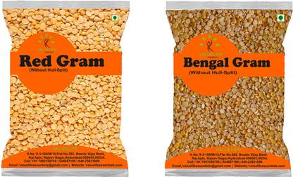 Value Life Combo (Split) (Red Gram 1kg, Bengal Gram 1kg Pack Of 2)