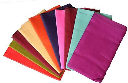 shri agarsen saree Saree fall pack of 10 dark multi colar Cotton Blend Saree Falls (Multicolor) Pure Cotton Saree Falls