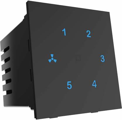 HI-FOCUS HI-Smart HS-TS01F5 Wi-Fi Smart Fan Regulator Touch Switch (Black, Pack of 1) | No Hub Required | Compatible with Alexa and Google Home Smart Switch