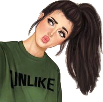 nirmal décor 58 cm Cute Girl With Selfie Pose Magnetic Sticker