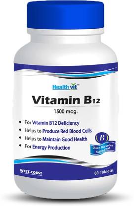HealthVit Vitamin B12 1500mcg - 60 Tablets