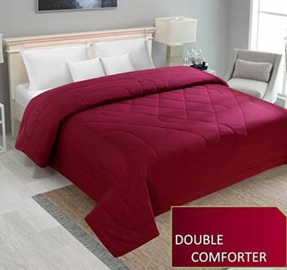 SIE STORE Self Design, Solid Double Comforter for  Mild Winter
