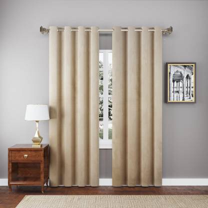 Dashing Fabrics 243.84 cm (8 ft) Velvet Blackout Long Door Curtain (Pack Of 2)