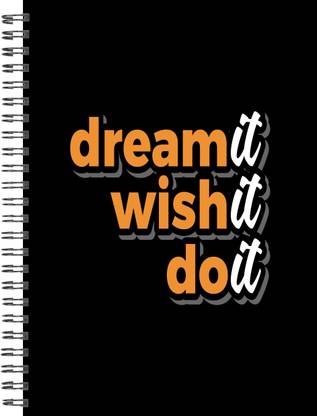Givson Max Dream it Wish it Do it Motivational Wiro Bound Notebooks : A5 Size : 160Page: 80 Sheets A5 Notebook Unruled 160 Pages