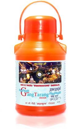 GangTarang Ganga Jal 2.5 Litre | Filled from Har Ki Pauri 'Brahma Kund' | Haridwar Gangajal | 1 Bottle (2.5 Litre, Orange)