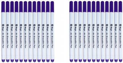 aakriti store Magic Air Erasable Pen Invisible Refill Disappearing Removable Ink Pen for Fabric, Garment, Leather and Shoes (Purple, 24)