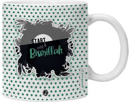 Jhingalala Start With Bismillah Text Printed Gift for Family, Friends Ceramic Coffee Mug