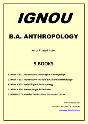 IGNOU BA Anthropology Xerox Printed Notes
