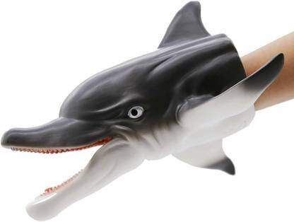 Lattice Realistic Dolphin Rubber Hand Puppet Soft Toys for Kids Hand Puppets