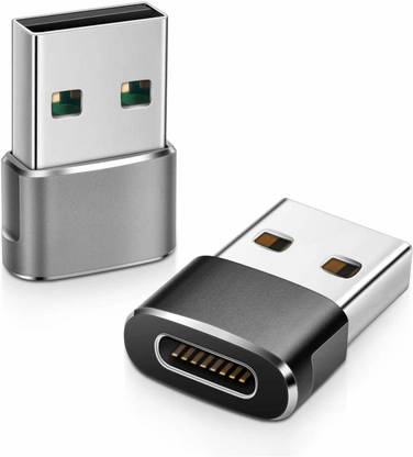 Techvik (Pack Of 2 Pcs) Upgraded Version Reversible USB Type C Female To USB Male Adapter Coupler Converter Connector For Data Transfer & Charging USB Adapter