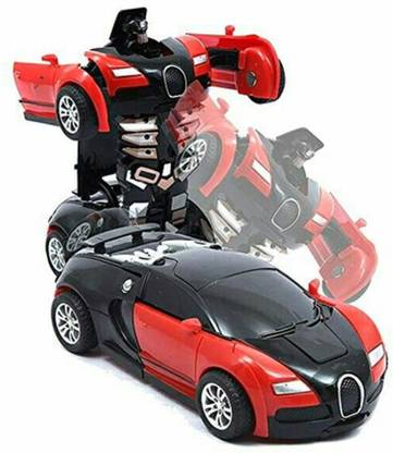 AutoVHPR Red Transformer Car turns into Robot Automatic and Back(NON-REMOTE)