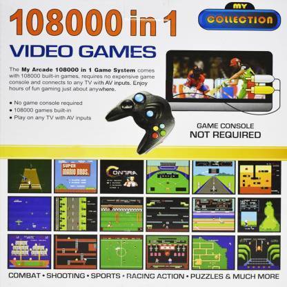 108000 IN 1 Video Game Pad Built In TV Game Direct AV Inputs Shooting, Puzzle, Racing, Action Etc Limited Edition