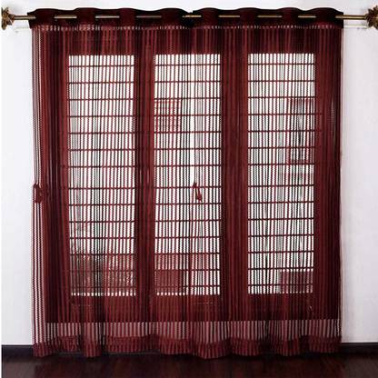 VeNom 243 cm (8 ft) Long Door Tissue Transparent Curtain (Pack Of 2)