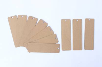 Ivei DIY Wood Sheet Craft - MDF Cutouts Bookmark - Plain MDF Blanks Cutouts - Set of 10 for Painting Wooden Sheet Craft, Decoupage, Resin Art Work & Decoration Wooden Cut-outs
