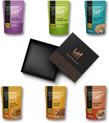 Lo! Low Carb Diwali Gift Hamper 3 | Healthy Snacks | Lab Tested Keto Food Products for Keto Diet Combo