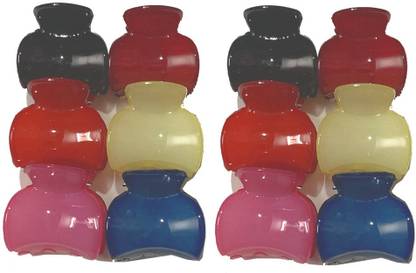 Trendvibz Set of 12 Glossy Finish Multi color Hair Claw Hair Claw
