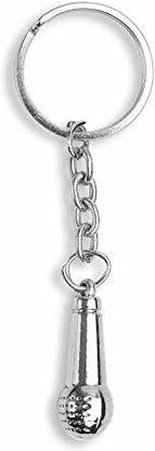 RainSound Silver Creative Microphone Small Mike New Metal Key Chain