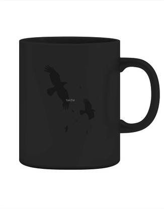 Sky Dot A Murder of Crows In Flight Vector Silhouette Ceramic Coffee Mug