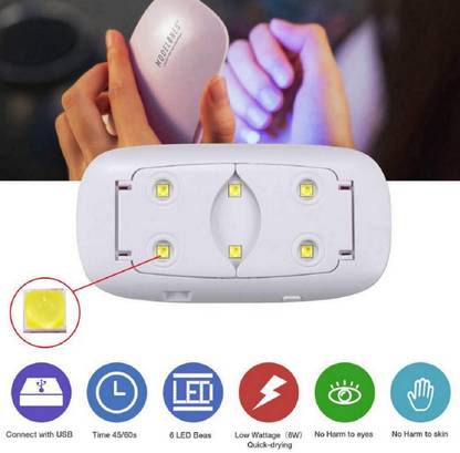 RBGIIT Mini USB UV Sun Dryer Gel Nail Polish Art Curing LED Lamp 6W Portable Manicure Tool AJC150 Nail Polish Dryer