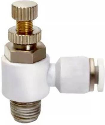 sl electro SL4-M5 Throttle Valve Pneumatic Connector M5 Air Valve Quick Connector Speed (White Colour) (5 pcs) 1-Way Reducer Pipe Joint