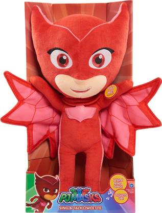 Pj Masks 14" Feature Owlette Plush Toy with Talk, Sing and Lights Up Feature for Kids, Age 3 Years and Above  - 25 cm