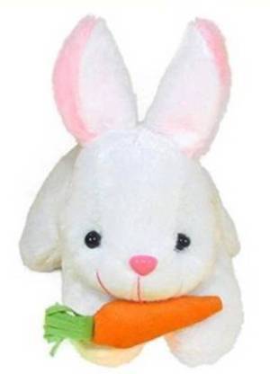 Dani Daniels Rabbit with carrot very soft Toys For Kids - 30 cm (White)  - 25 cm