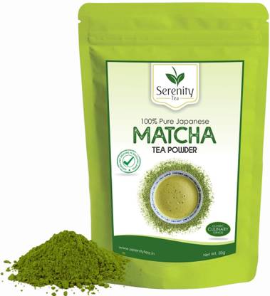 Serenity 100% Pure Japanese Matcha Tea Powder (Culinary Grade) 50GM, 25 Servings Matcha Tea Pouch