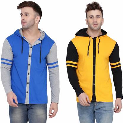 GEUM Men Color Block Casual Multicolor Shirt