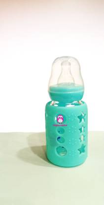 MIGHTY MOTHER Baby Glass Feeding bottle With Cover 120 ml Bottle
