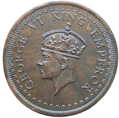 COINS WORLD ONE ANNA KING GEORGE VI 100 GRAMS BIG COPPER COIN Medieval Coin Collection