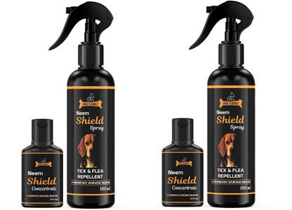 DOGZ & DUDEZ Repellent Spray Neem Shield Treatment Spray for Dogs, Puppies, Cats with a Proprietary Ayurvedic Medicine, Lemongrass, Flea and Tick Neem Dog Shampoo