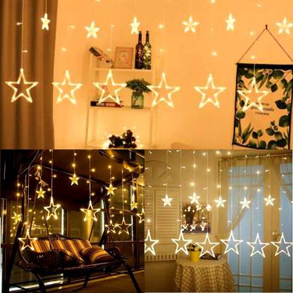 SSSEE 138 LEDs 5.08 m Gold Flickering, Steady Star Rice Lights