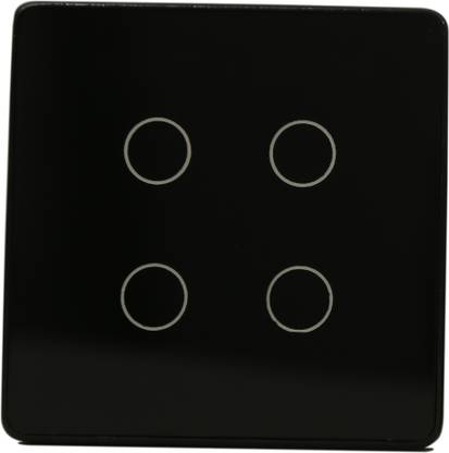 Lumi Wifi 4 Button Touch Switch Black (Black Frame)