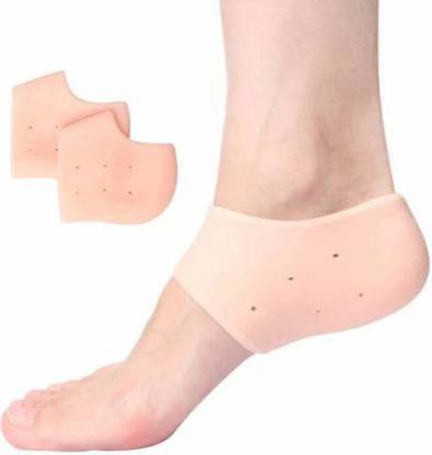 New Club Silicon Gel Heel Socks for Moisturize and Heal Dry Cracked Heel pad (pack of-2) Heel Support
