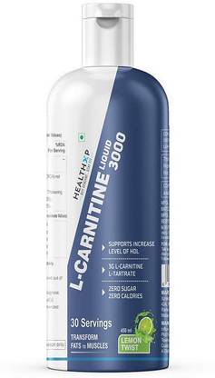 HEALTHXP L-Carnitine Liquid 3000, 30 Servings (Lemon Twist) 450 ml - Fat Burner