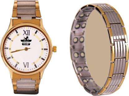 DAPS Pack of 2 Magnetic Bracelet with Dual Tone Watch 24 mm Stainless Steel Watch Strap