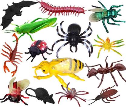 Mallexo Insect Toys for Kids Medium and Small Size Safely Play Insect Animal Toys for Kids Set of 1 Multicolored Animal Action Figure Toys