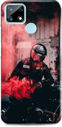 INDICRAFT Back Cover for Realme C12, RMX2189 BIKE, SUPERBIKE, BIKE RACER, RED
