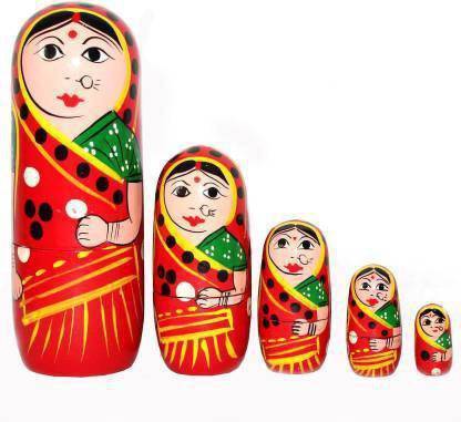 Khilauna Urban Hawker wooden Doll Toy-pck of 5