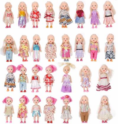MON N MOL Mini Doll with Colorful Clothes Costume (Pack of 30)