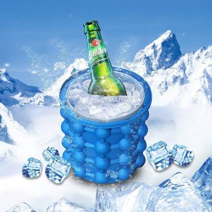 VibeX 1 L Plastic, Silicone IX™-460-DC-Space Saving Silicon Ice Cube Maker Bucket for Home, Party and Picnic Ice Bucket