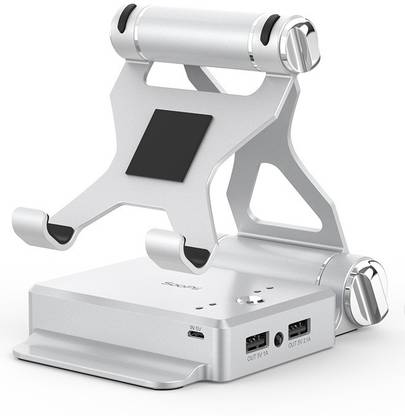 Soopii 3 in 1 Foldable Adjustable Tablet Holder and Stand with inbuilt Power Bank and Bluetooth Speaker Mobile Holder